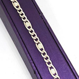 Vintage Stunning Italy Sterling Silver Curb Link 7" Bracelet 13.5 Grams 925